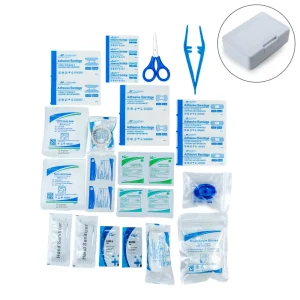 First Aid Kit Set, 16 Essential Items in White Box